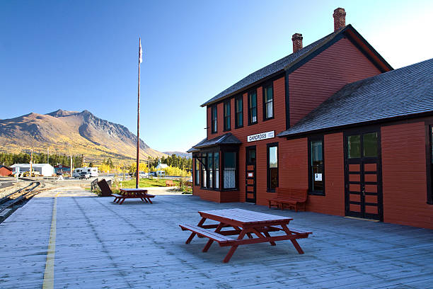Historic buildings, Carcross, Yukon, Canada Carcross, Yukon, Canada - September 11, 2011: Historic buildings, Carcross, Yukon, Canada yt stock pictures, royalty-free photos & images
