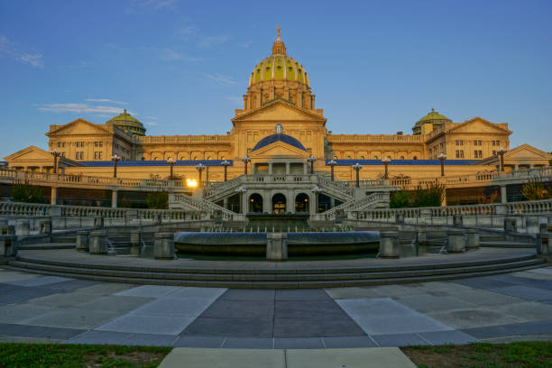 Historic Capitol Building of Pennsylvania in Harrisburg stock photo
