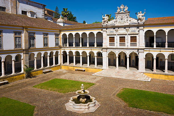 Historic Courtyard of Évora University, Portugal stock photo