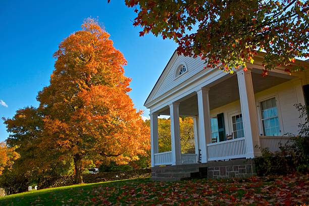 Historic Home in Autumn stock photo