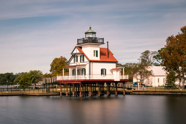 Historic Lighthouse in Edenton, NC stock photo