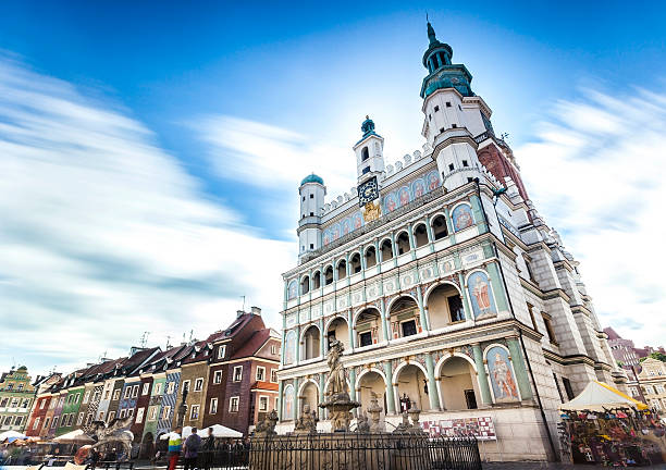 Historic Poznan City Hall Historic Poznan City Hall located in the middle of a main square, Poland poznan stock pictures, royalty-free photos & images