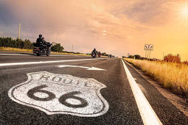 Historic Route 66 Road Sign stock photo
