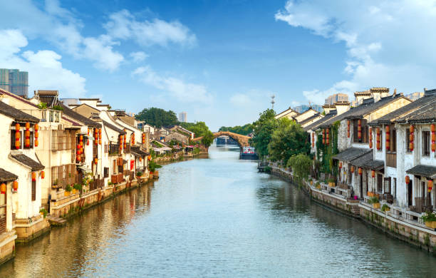 Historic scenic old town Wuzhen, China Wuxi, a famous water town in China wuzhen stock pictures, royalty-free photos & images
