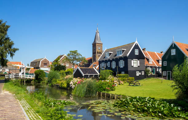 Historic village of Marken in Holland stock photo