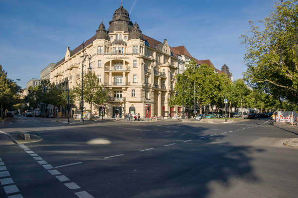 historical building in the famous Kurfurstendamm (Ku'Damm) Avenue in Berlin, Germany stock photo