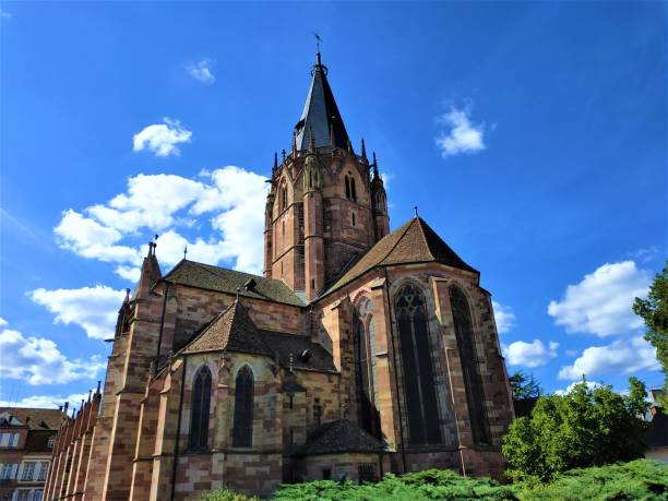 Historical Saint Peter and Paul church Wissembourg Historical Saint Peter and Paul church Wissembourg, France bas rhin stock pictures, royalty-free photos & images