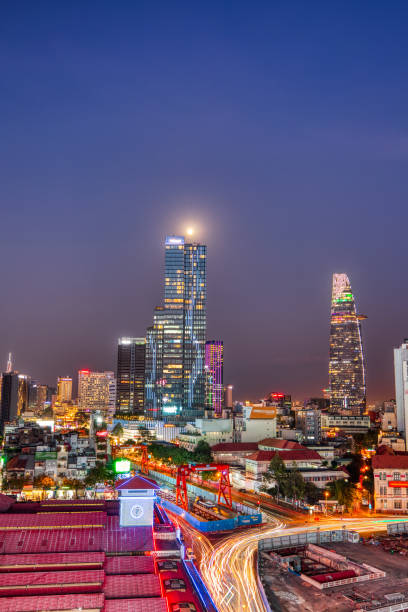 Ho Chi Minh City Cityscape at Dusk, Vietnam stock photo