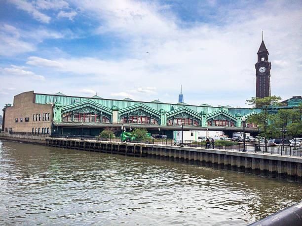 Hoboken Train Terminal Train Terminal in Hoboken, Jersey City – New Jersey, USA. railroad station photos stock pictures, royalty-free photos & images