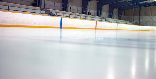 Hockey Arena at Ice Level stock photo