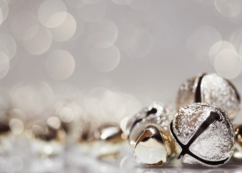 A stock photo of close-up holiday bells