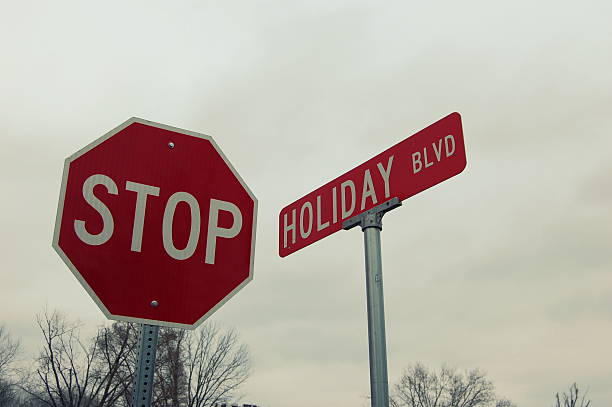 Holiday Street Sign stock photo