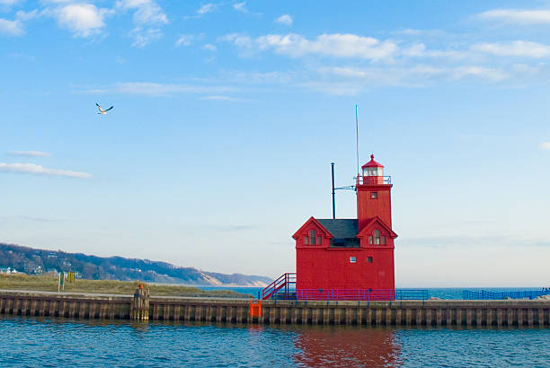 Holland Harbor Lighthouse stock photo