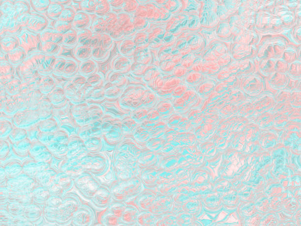全息箔粉彩粉彩千年粉紅珊瑚藍色泡沫珍珠背景抽象爬行動物蜥蜴五顏六色的皮膚紋理 - holographic foil 個照片及圖片檔