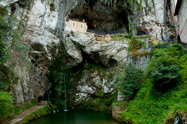 Holy Cave of Covadonga - Spain stock photo