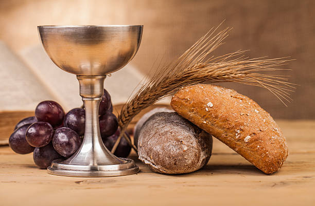holy communion composition holy communion chalice on wooden table chalice photos stock pictures, royalty-free photos & images
