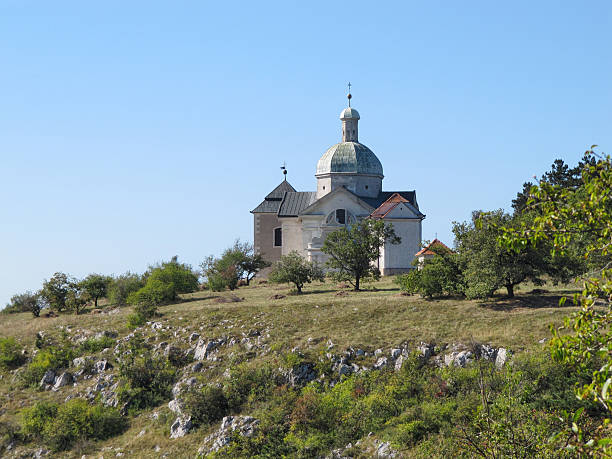 Holy Hill near Mikulov in Moravia stock photo