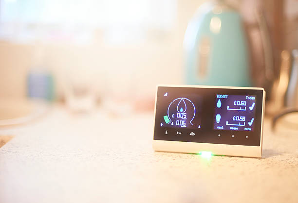 Home energy smart meter stock photo