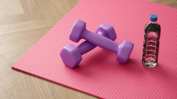 Home fitness concept stock photo