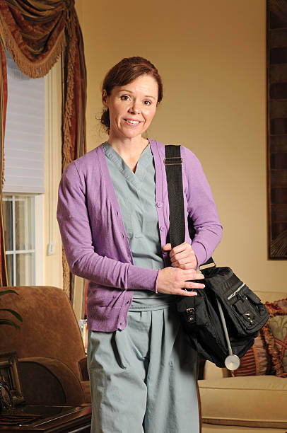 home health nurse stock photo