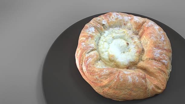 Home made healthy bread freshly baked 3d render stock photo