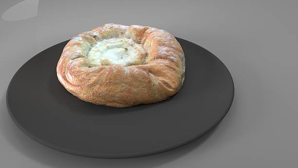Home made healthy bread freshly baked 3d render stock photo
