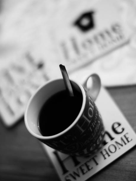 Home sweet home coffee stock photo