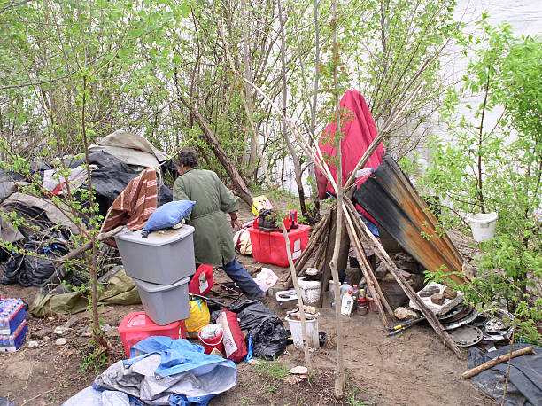 Homeless Camp stock photo