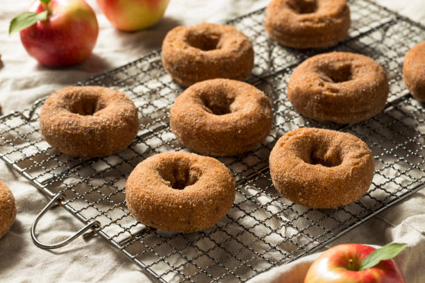 Homemade Apple Cider Donuts Homemade Apple Cider Donuts with Cinnamon Sugar cider stock pictures, royalty-free photos & images