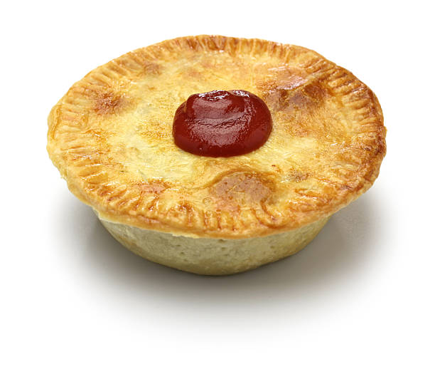 homemade aussie meat pie homemade aussie meat pie, close up meat pie stock pictures, royalty-free photos & images