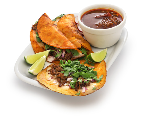 homemade beef birria tacos, mexican food