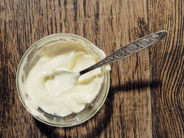 Homemade mayonaisse stock photo