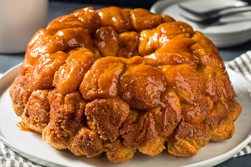 Homemade Sweet Cinnamon Monkey Bread with Butter and Sugar