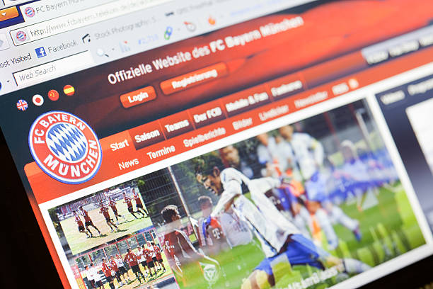 homepage of bayern munich, the largest soccer club in germany - bundesliga 個照片及圖片檔