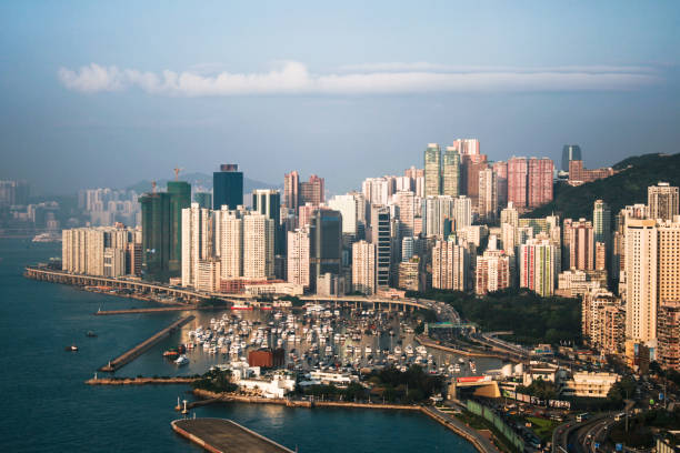 Hong Kong Kowloon bay day view stock photo