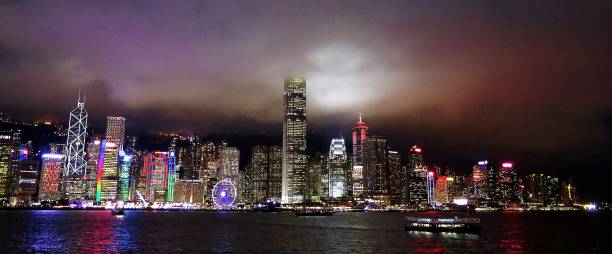 Hong Kong Night Skyline stock photo