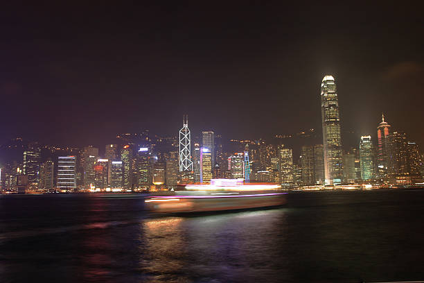 Hongkong island at night stock photo