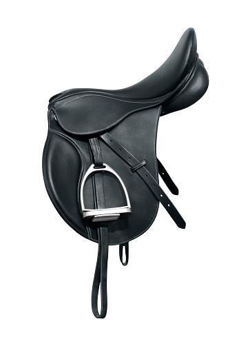 Horse saddle is isolated on a white background. Save with adding the clipping path.