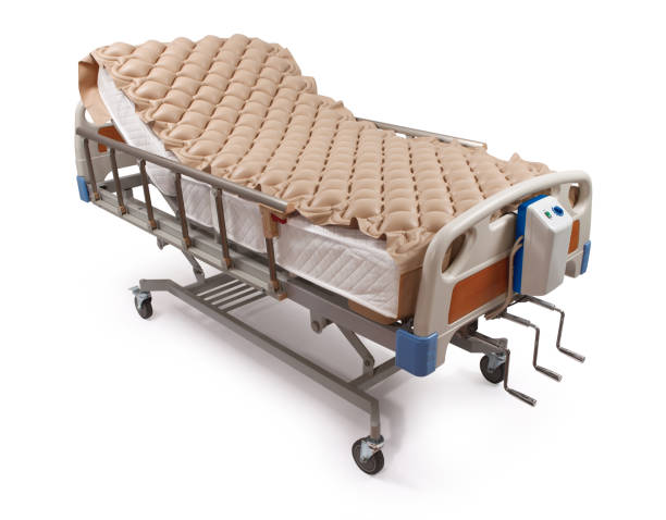 Hospital bed with air mattress - clipping path stock photo