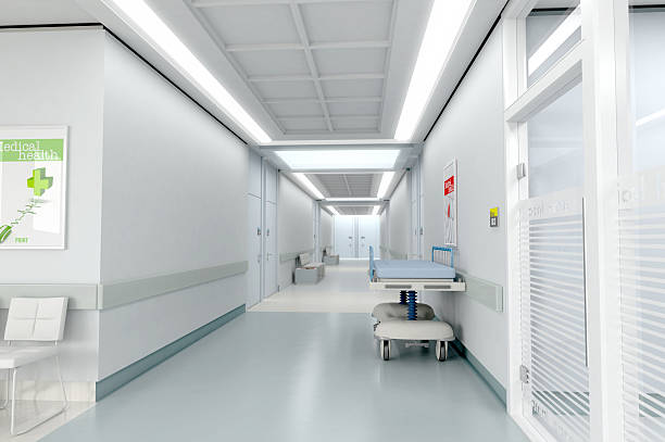 Hospital corridor stock photo