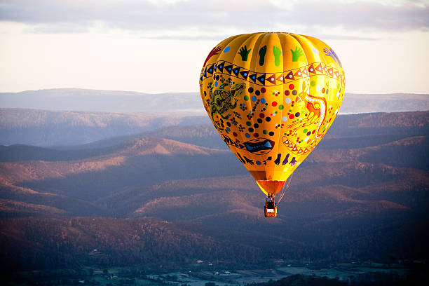Hot Air Balloon At Sunrise stock photo