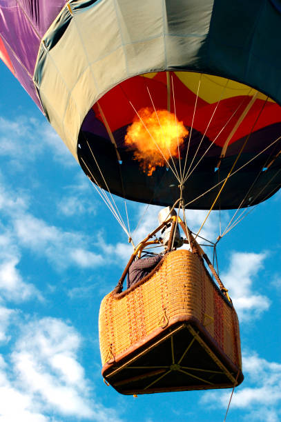 Hot Air Balloon in Sky stock photo