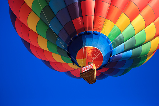 Kanab, UT, USA - February 20, 2016: Hot Air Balloons take off at the Balloons & Tunes Festival in Kanab, Utah.
