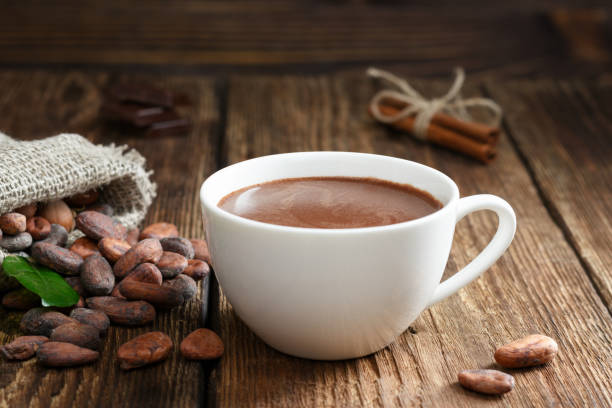 hot chocolate in the cup - hot chocolate imagens e fotografias de stock