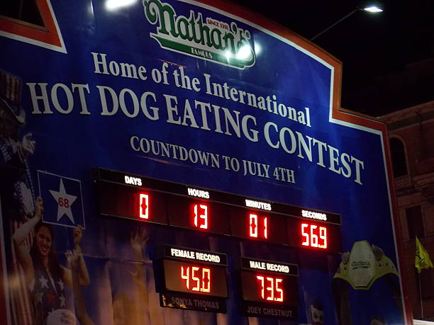 Hot Dog Eating Contest Countdown Board stock photo