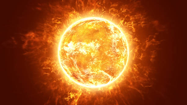 hot fiery sun - zonlicht stockfoto's en -beelden