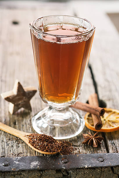 Hot winter spiced tea stock photo