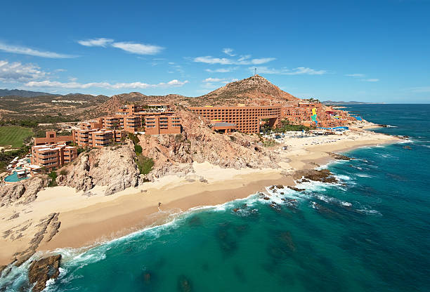 A hotel resort on the coast of Cabo Sam Lucas, Mexico stock photo