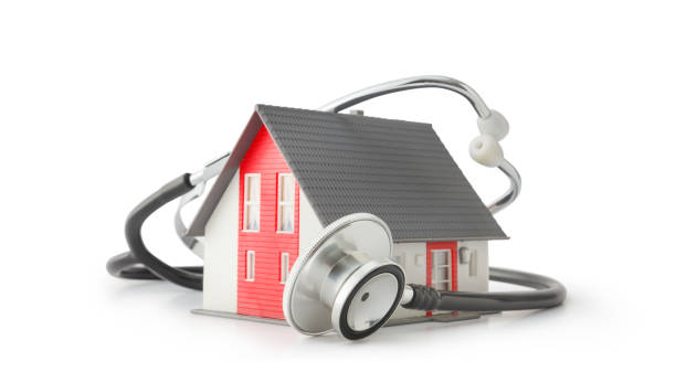 House and stethoscope stock photo