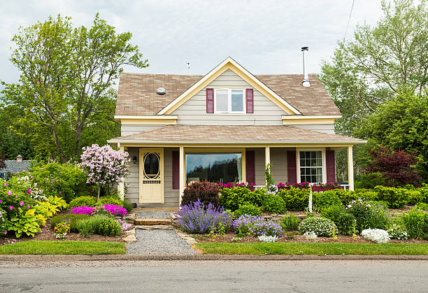 House in Baddeck, Nova Scotia stock photo
